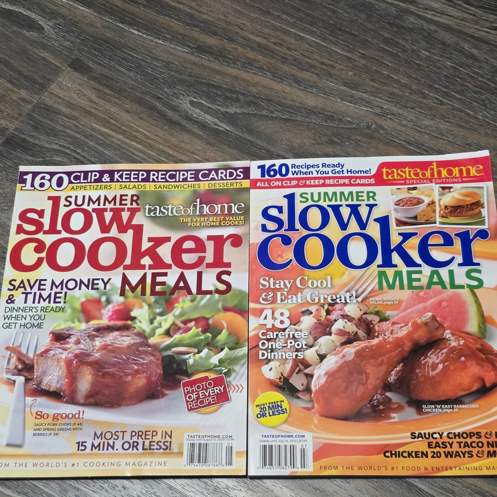 Taste of Home Summer Slow Cooker Meals Magazine Lot 2009 2012 Recipes Crockpot
